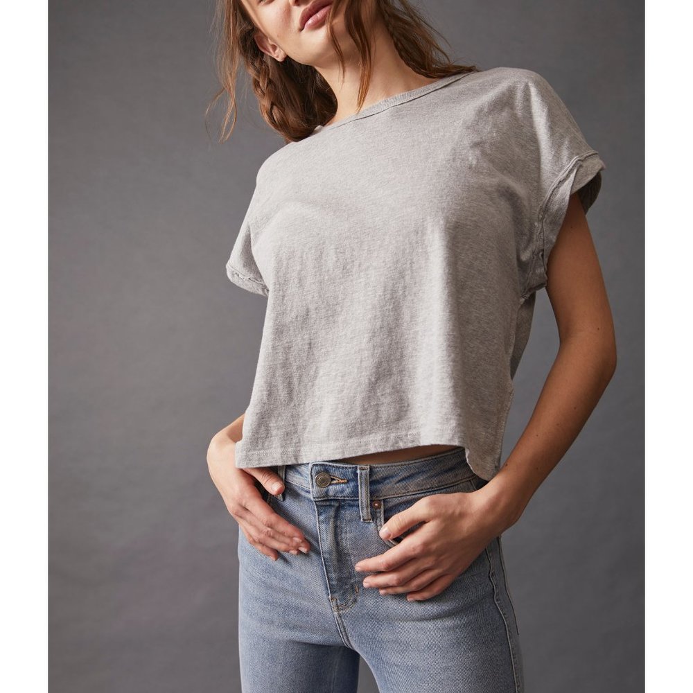 NWT Free People You Rock Tee / Heather Grey